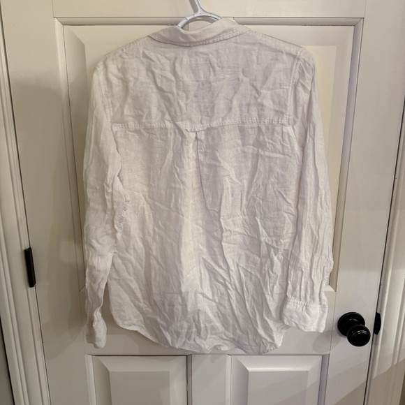 Rails Matea White Linen Lace Up Blouse White 35020 - Picture 10 of 15